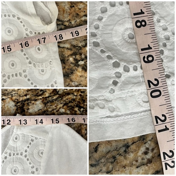 Vtg Y2k Retro The Limited Ivory Eyelet Crochet Blouse Beach Cottegecore M Preppy - Picture 6 of 11